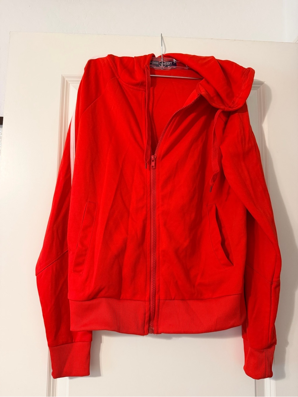 Roma Bright Red Zip-Up Hoodie Jacket